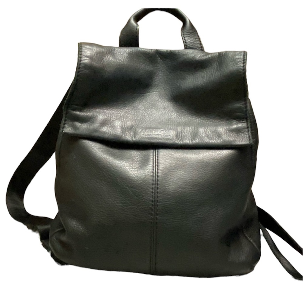 Black & Silver Leather Liberty Backpack Purse - Picture 2 of 15